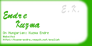 endre kuzma business card